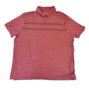 George Mens 2XL Heathered Performance Golf Polo Shirt Rose Short Sleeve Casual‎